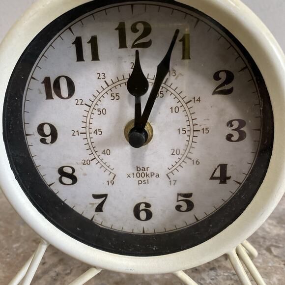 Westclox Nautical White Metal Table Clock Battery Operated 9" X 5" Coastal Decor - Picture 3 of 9